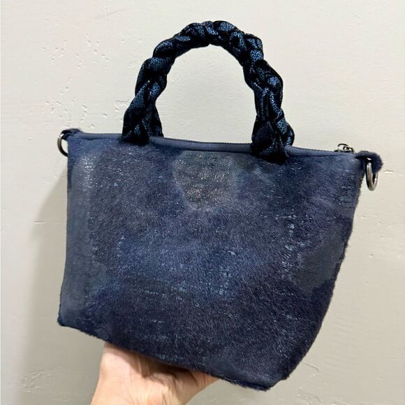 Multi Use Handmade Genuine Hair-On Calfskin & Braided Top Handle Bag/ Crossbody - Picture 5 of 16